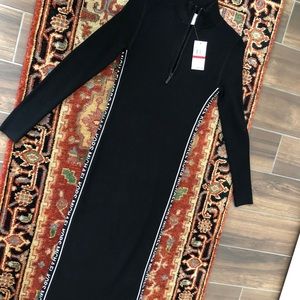 Michael Kors Logo Tape Ribbed Knit Zip 